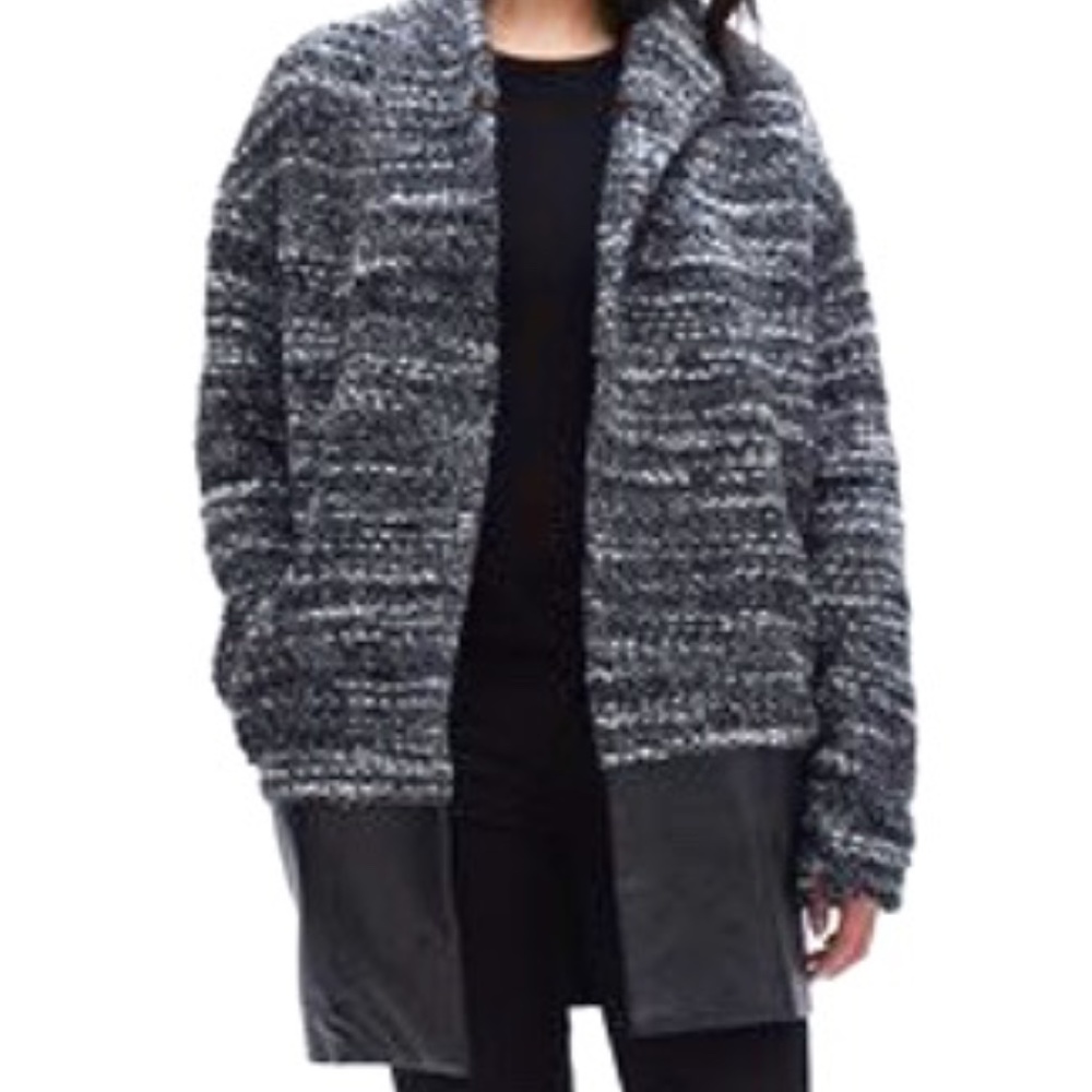 DANIER Lily Tweed and Leather Coat